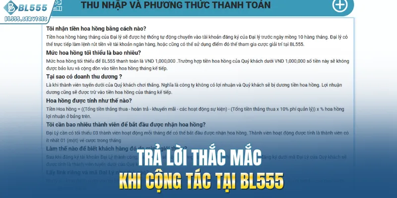 Trả lời thắc mắc khi cộng tác tại BL555
