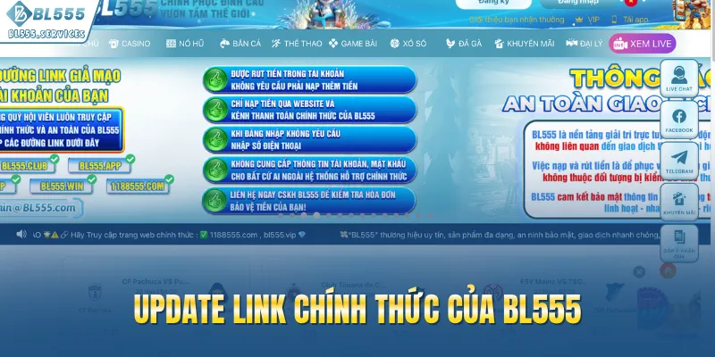 Update link chính thức của BL555